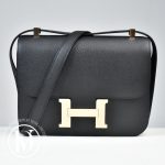 Sac Constance 24 en cuir epsom noir - Hermès Dressingment Votre
