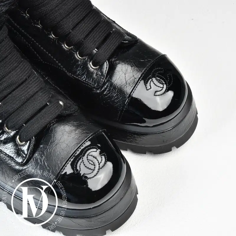 Bottines en cuir noir p.37,5 - Chanel Bottines en cuir noir p.37,5 - Chanel – Image 3