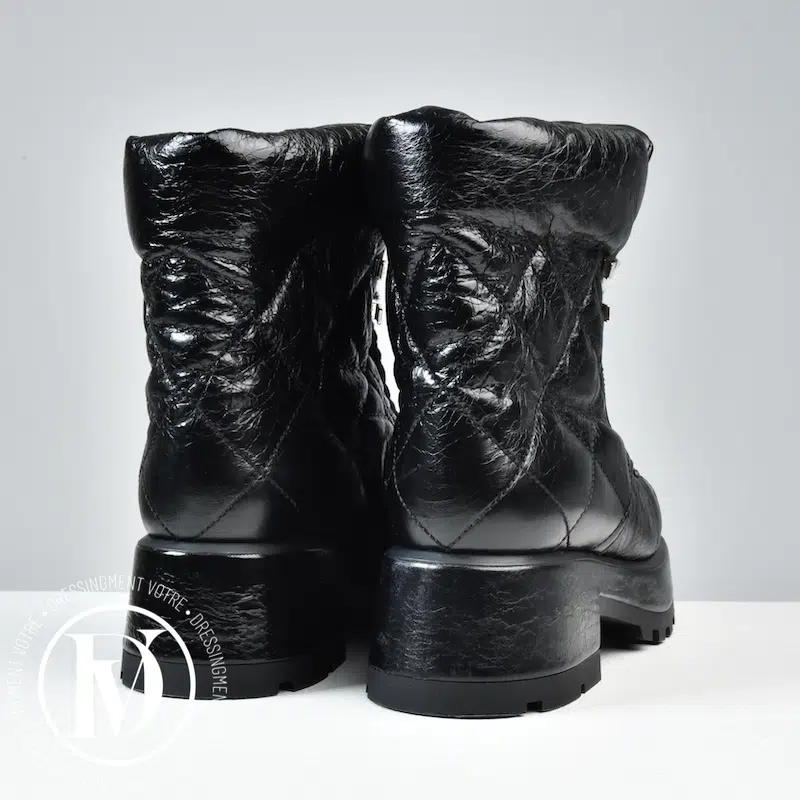 Bottines en cuir noir p.37,5 - Chanel Bottines en cuir noir p.37,5 - Chanel – Image 4