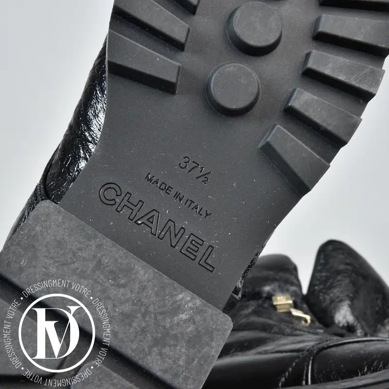 Bottines en cuir noir p.37,5 - Chanel Bottines en cuir noir p.37,5 - Chanel – Image 6