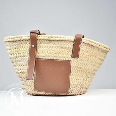 Panier en paille et cuir PM - Loewe