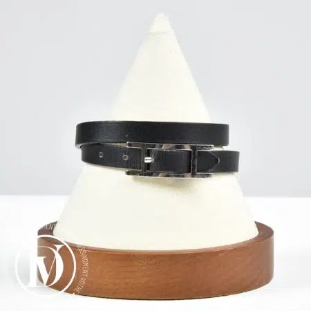Bracelet Behapi en cuir noir t.3 - Hermès