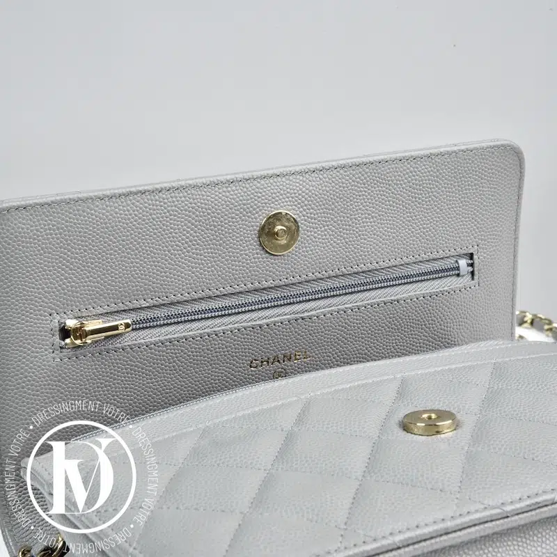 Wallet On Chain (WOC) cuir caviar gris - Chanel Wallet On Chain (WOC) cuir caviar gris - Chanel – Image 8