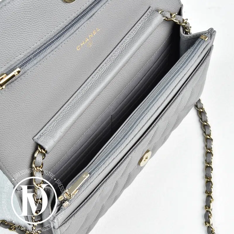 Wallet On Chain (WOC) cuir caviar gris - Chanel Wallet On Chain (WOC) cuir caviar gris - Chanel – Image 10