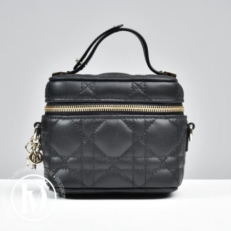 Vanity DiorTravel nano en cuir cannage noir - Dior