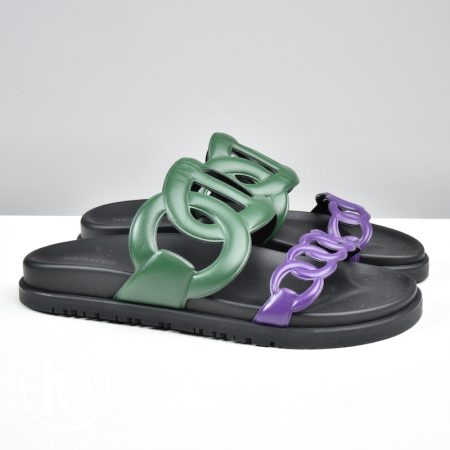 Sandales Extra en cuir bicolore p.36,5 - Hermès