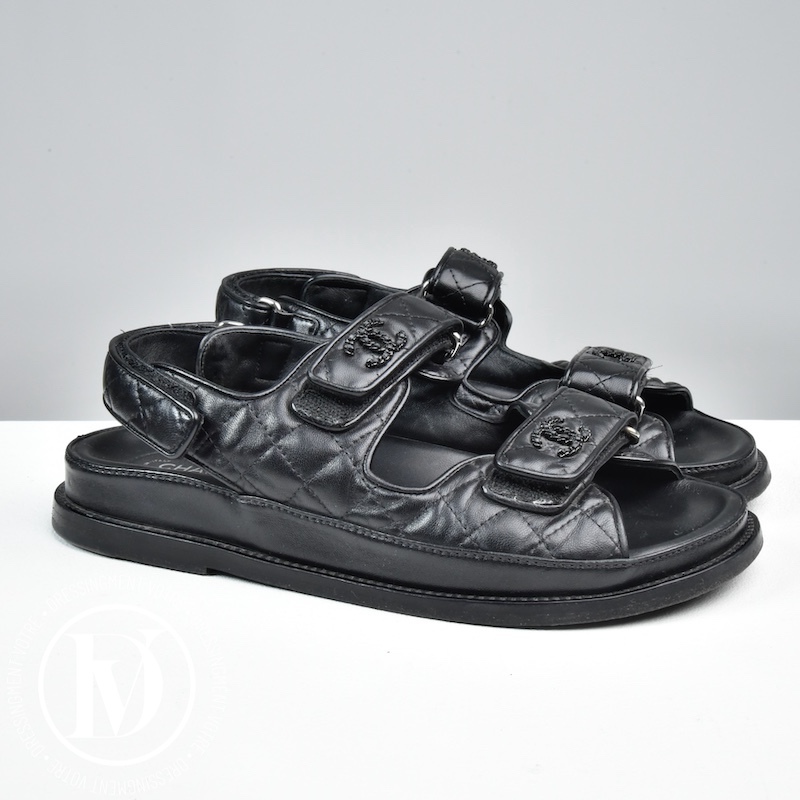 Sandales DAD en cuir noir p.37,5 - Chanel Sandales DAD en cuir noir p.37,5 - Chanel Dressingment Votre