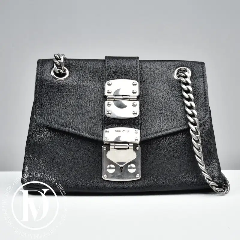 Sac en cuir grainé noir - Miu Miu Sac en cuir grainé noir - Miu Miu Dressingment Votre