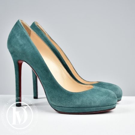 Escarpins Neofilo 120 suède vert p.38 - Christian Louboutin