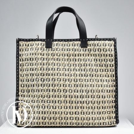 Cabas FF en raphia naturel - Fendi