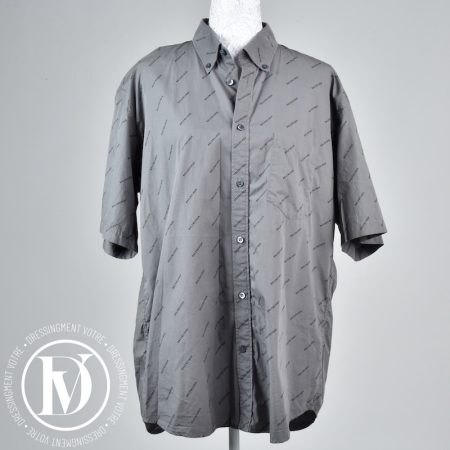 Chemise logotée en coton gris t.39 - Balenciaga