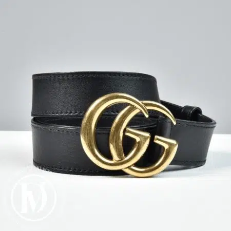 Ceinture GG en cuir noir t.80 - Gucci