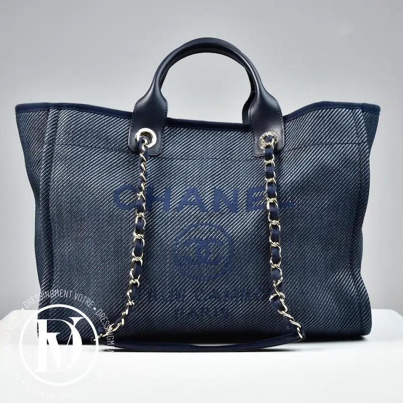 Cabas Deauville en toile denim - Chanel Cabas Deauville en toile denim - Chanel Dressingment Votre