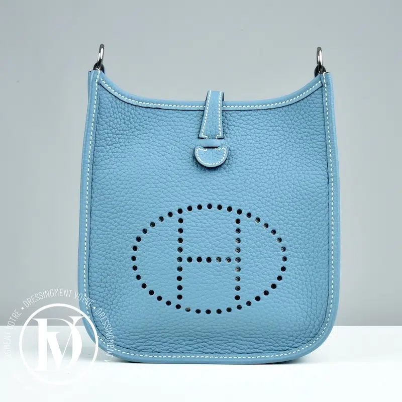 Sac Mini Evelyne en cuir New Bleu Jean - Hermès Sac Mini Evelyne en cuir New Bleu Jean - Hermès – Image 3