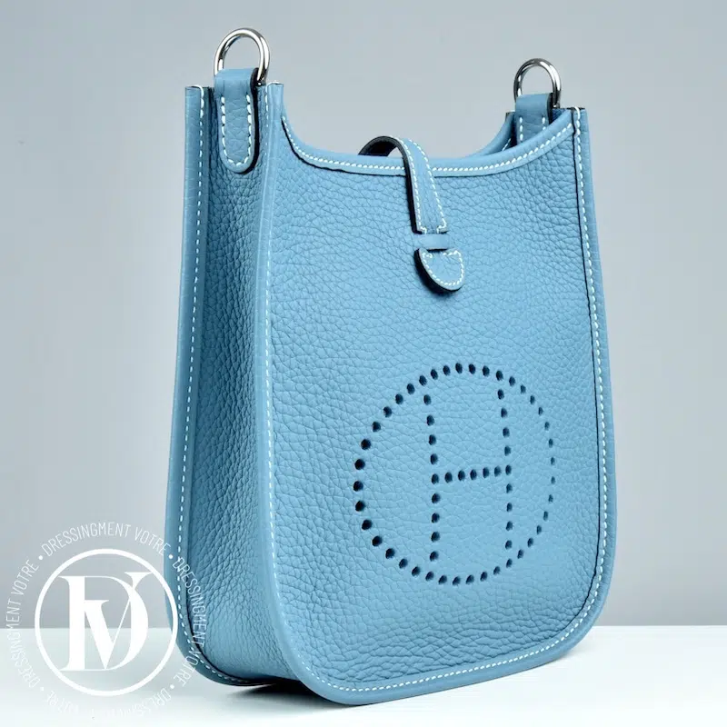 Sac Mini Evelyne en cuir New Bleu Jean - Hermès Sac Mini Evelyne en cuir New Bleu Jean - Hermès – Image 4