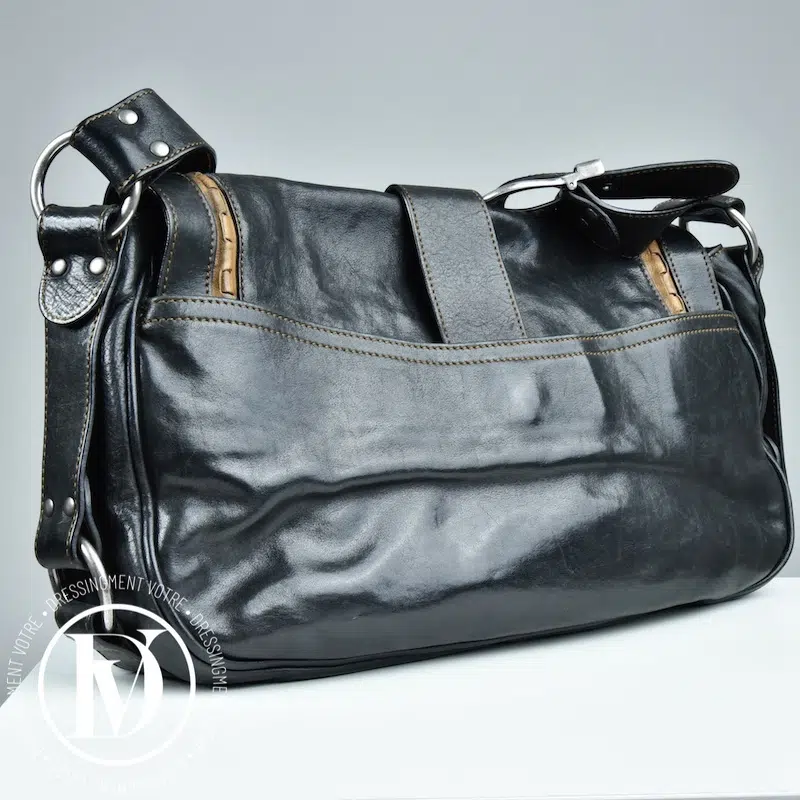 Sac Gaucho en cuir marron foncé - Dior Sac Gaucho en cuir marron foncé - Dior – Image 5