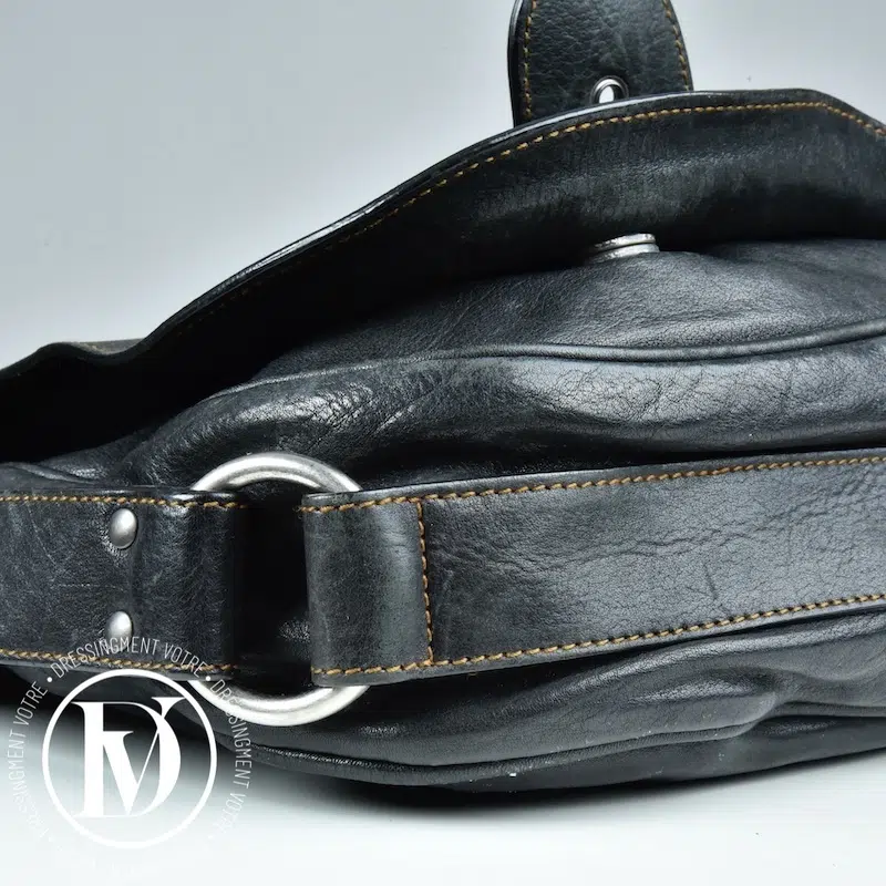 Sac Gaucho en cuir marron foncé - Dior Sac Gaucho en cuir marron foncé - Dior – Image 6