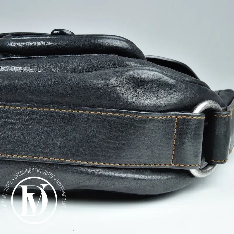 Sac Gaucho en cuir marron foncé - Dior Sac Gaucho en cuir marron foncé - Dior – Image 7