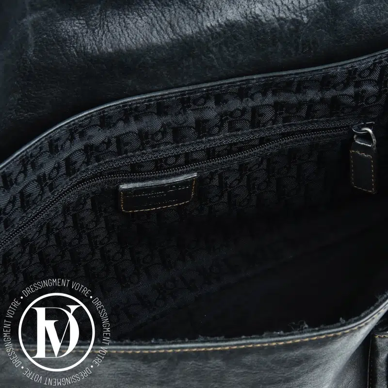 Sac Gaucho en cuir marron foncé - Dior Sac Gaucho en cuir marron foncé - Dior – Image 8