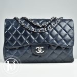 Sac Timeless jumbo en cuir bleu navy - Chanel Dressingment Votre