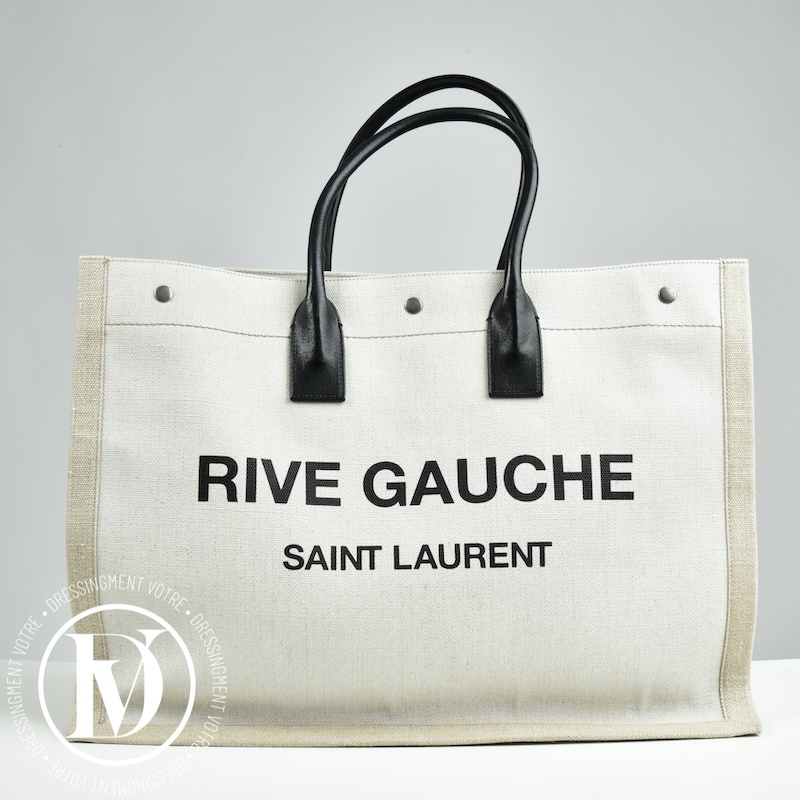 Cabas Rive Gauche en toile beige - Saint Laurent Dressingment Votre