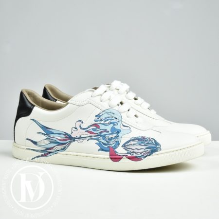 Sneakers Quicker en cuir blanc p.40 - Hermès