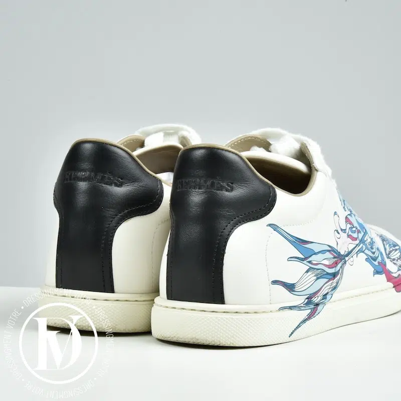 Sneakers Quicker en cuir blanc p.40 - Hermès Sneakers Quicker en cuir blanc p.40 - Hermès – Image 2
