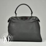 Sac Peekaboo médium en cuir grainé gris - Fendi Dressingment Votre