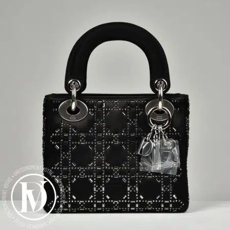 Sac Mini Lady Dior satin & strass - Dior