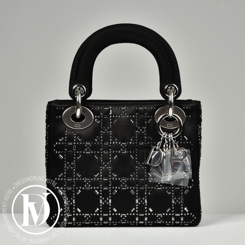 Sac Mini Lady Dior satin & strass - Dior Dressingment Votre