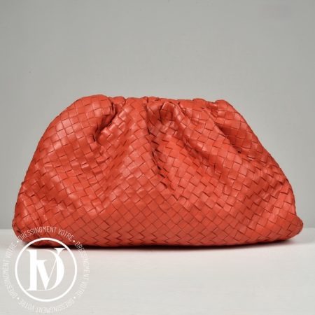 Pochette The Pouch en cuir intrecciato rouge - Bottega Veneta