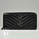 Portefeuille Cassandre en cuir grainé noir - Saint Laurent Dressingment Votre