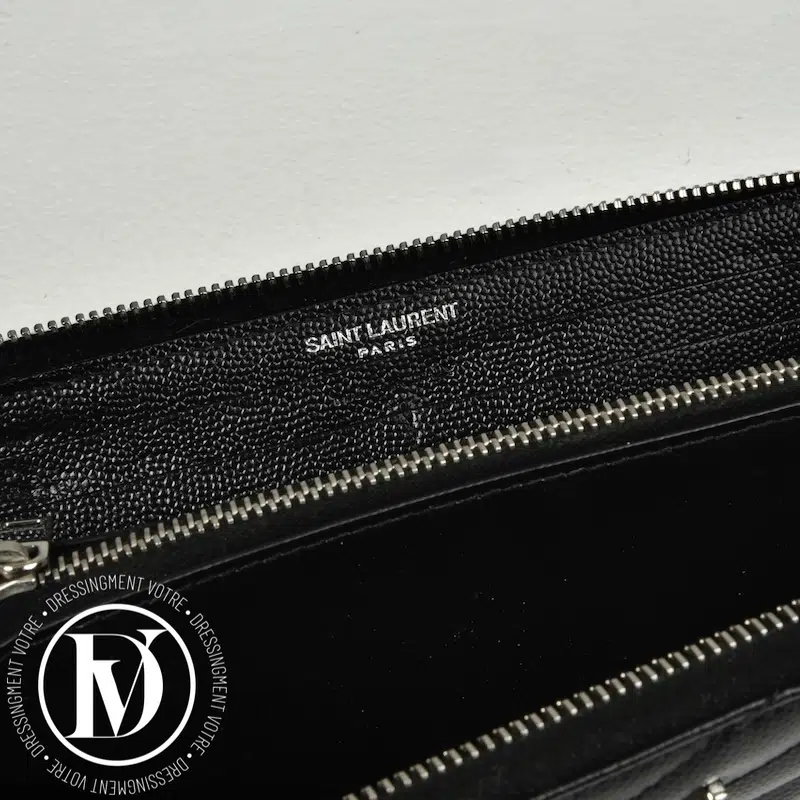 Portefeuille Cassandre en cuir grainé noir - Saint Laurent Portefeuille Cassandre en cuir grainé noir - Saint Laurent – Image 4