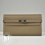 Portefeuille Kelly Wallet en cuir Epsom Étoupe - Hermès Dressingment Votre