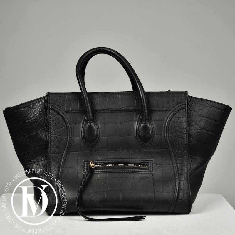Sac cabas Phantom en cuir noir - Céline Dressingment Votre