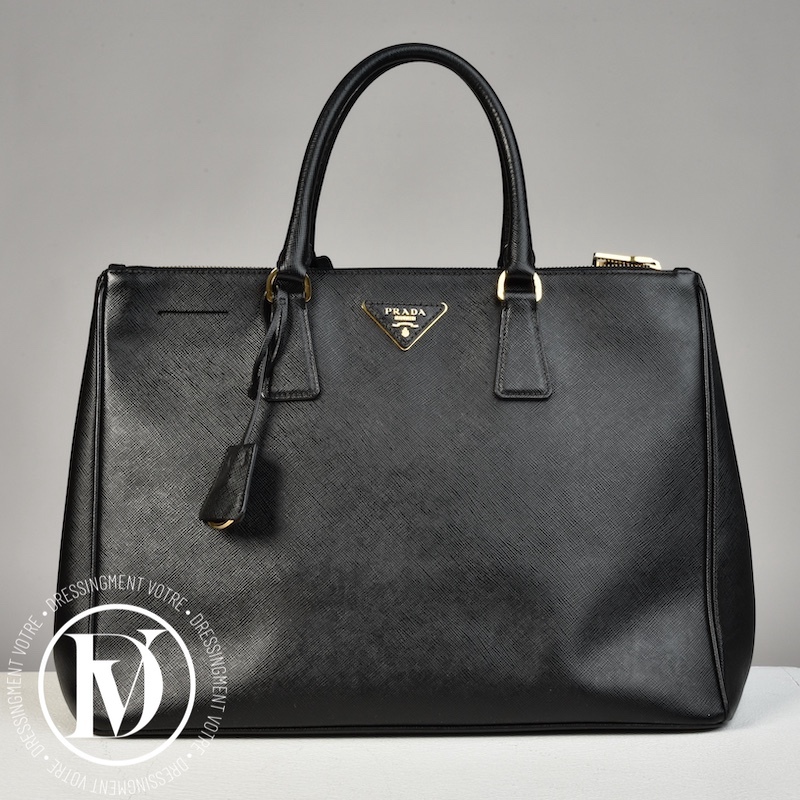 Grand sac Galleria en cuir Saffiano noir - Prada Dressingment Votre