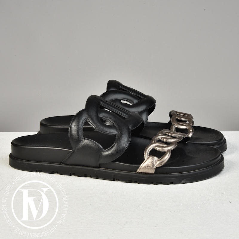 Sandales Extra en cuir bicolore p.37 - Hermès Dressingment Votre