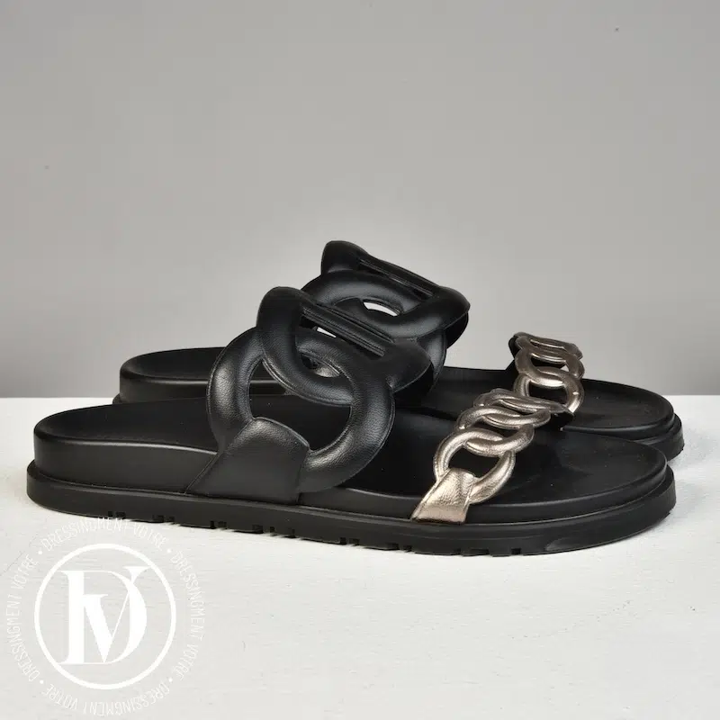 Sandales Extra en cuir bicolore p.37 - Hermès Dressingment Votre