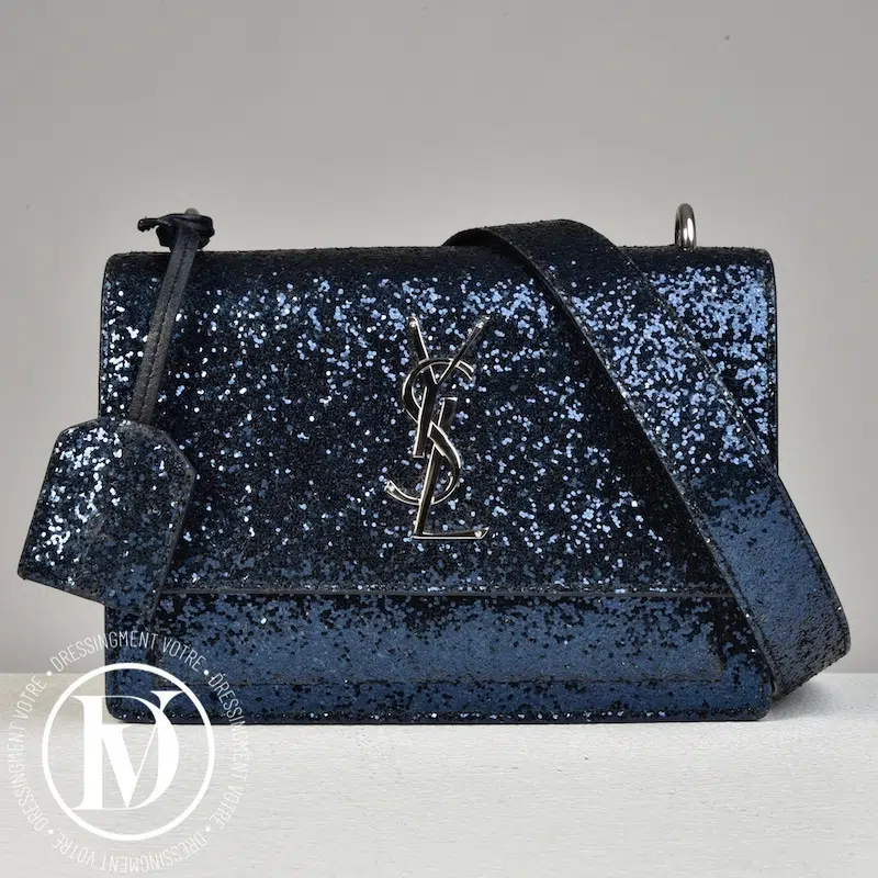 Sac Sunset satchel glitter galactica bleu - Saint Laurent Sac Sunset satchel glitter galactica bleu - Saint Laurent Dressingment Votre