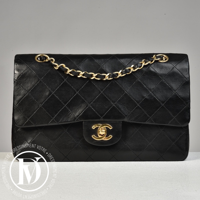 Sac Timeless médium vintage en cuir noir - Chanel Dressingment Votre