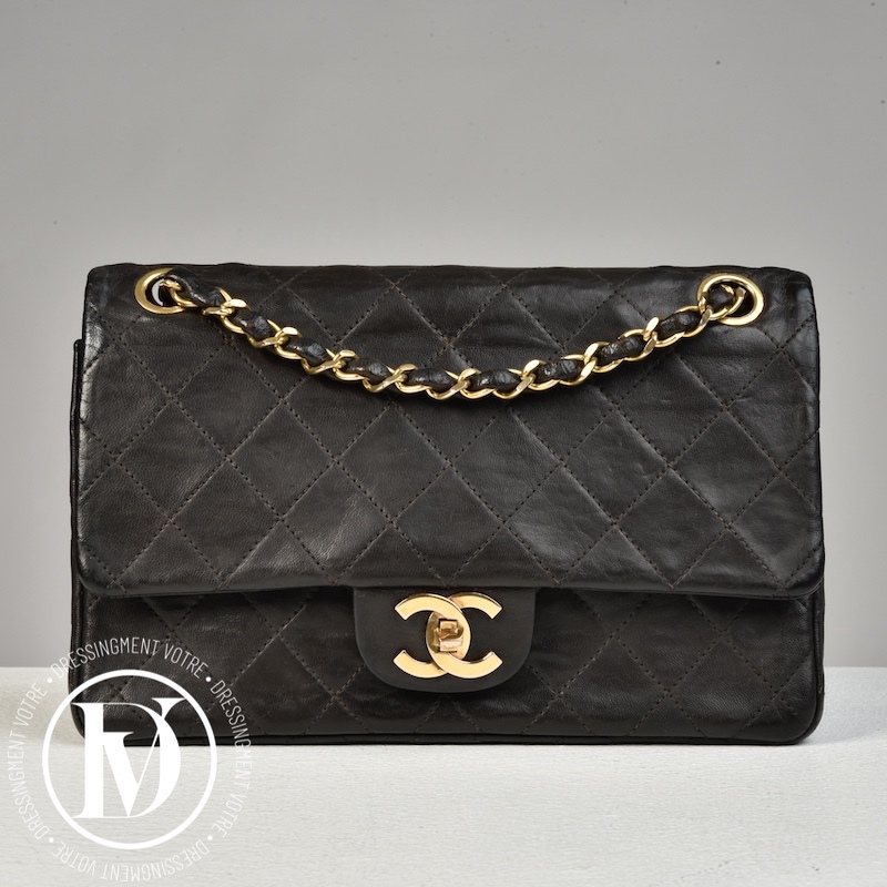 Sac Timeless vintage 23 cm en cuir marron - Chanel Dressingment Votre