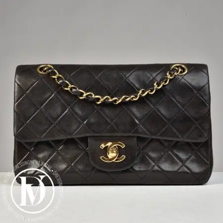Sac Timeless 23 cm en cuir marron - Chanel