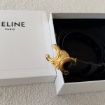 Ceinture Triomphe en cuir noir t.80 - Céline Dressingment Votre