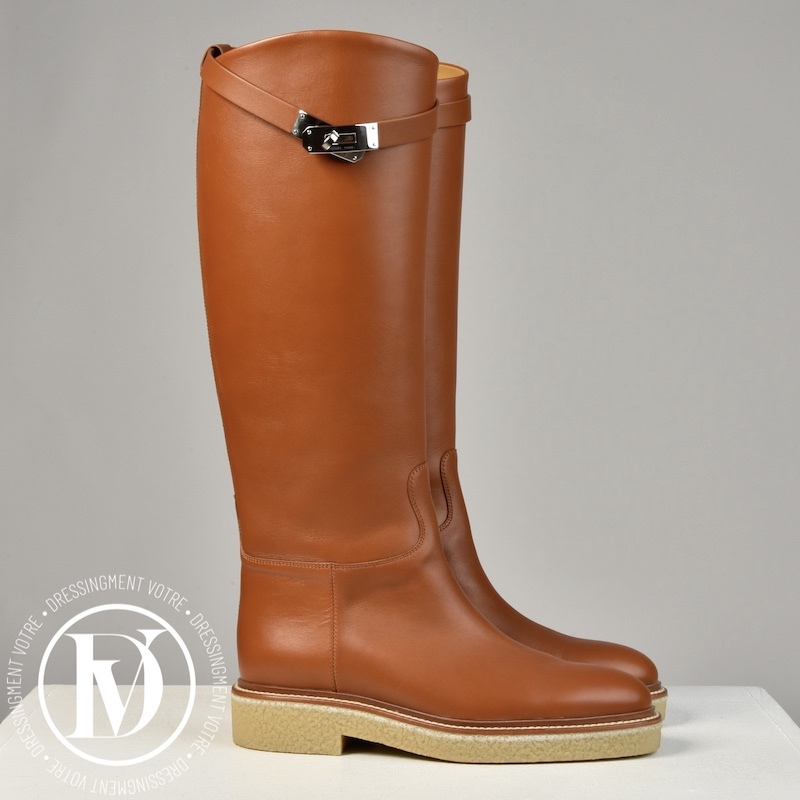 Bottes Faustine en cuir gold p.38 - Hermès Dressingment Votre