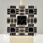 Broche carrée en métal et strass - Chanel Dressingment Votre