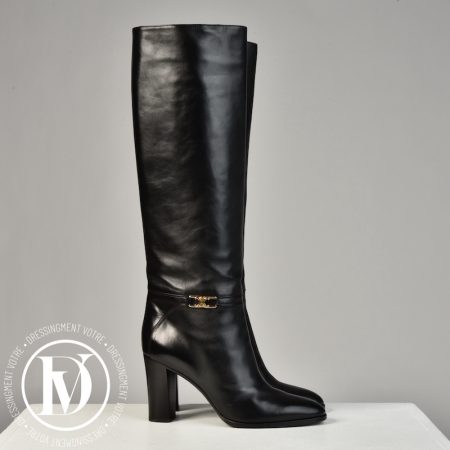Bottes Claude en cuir noir p.38 - Céline