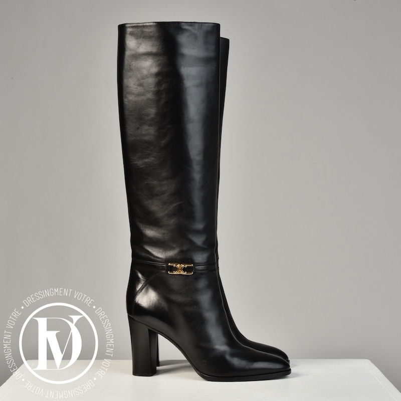 Bottes Claude en cuir noir p.38 - Céline Dressingment Votre