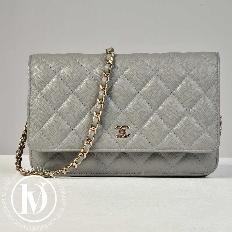 Wallet On Chain (WOC) cuir caviar gris - Chanel Dressingment Votre