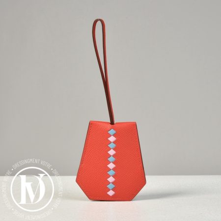 Porte-clés en cuir epsom rouge - Hermès