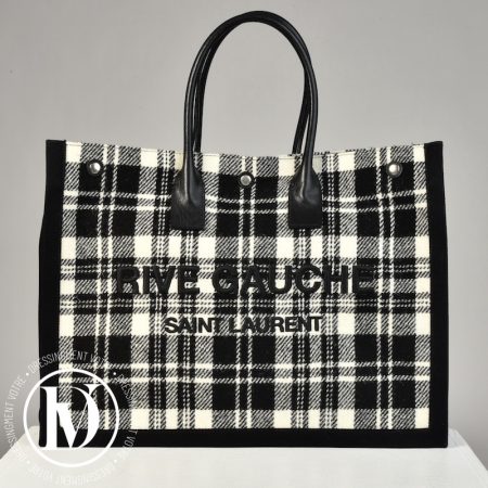 Cabas Rive Gauche en toile bicolore - Saint Laurent
